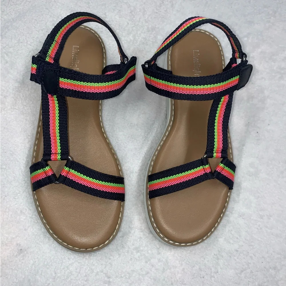 Limelight EUC Micky Rainbow Strap Platform Sandal size 8